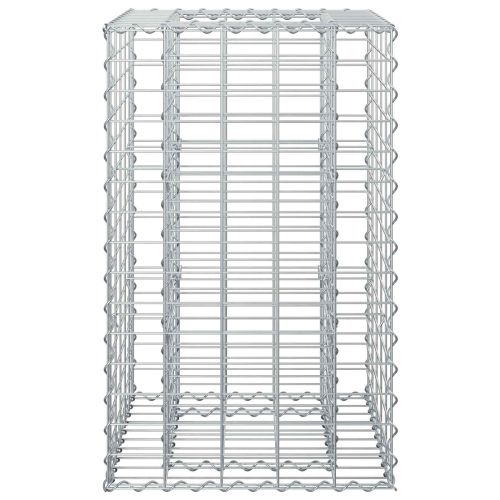 Габиона повдигнато легло Сребрист 50 x 50 x 80 cm