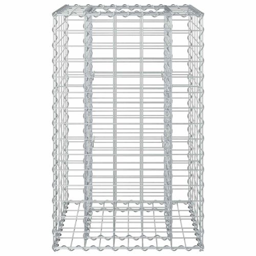 Габиона повдигнато легло Сребрист 50 x 50 x 80 cm