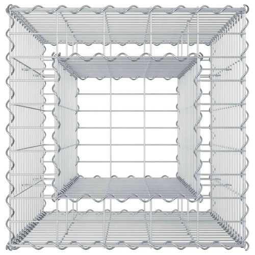 Габиона повдигнато легло Сребрист 50 x 50 x 80 cm