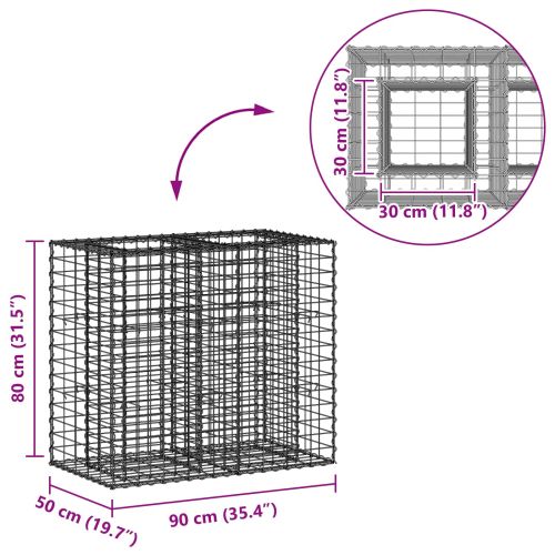Габиона повдигнато легло Сребрист