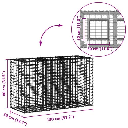 Габиона повдигнато легло Сребрист