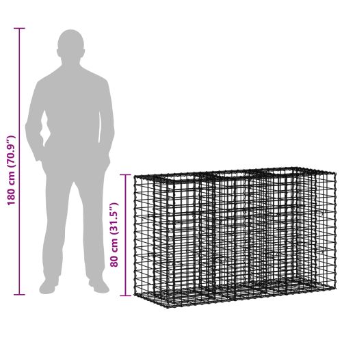Габиона повдигнато легло Сребрист