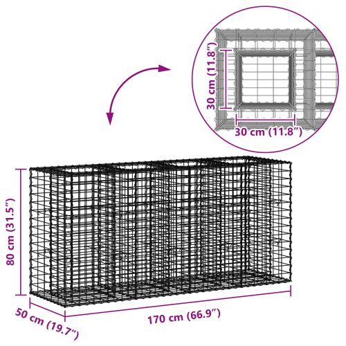 Габиона повдигнато легло Сребрист