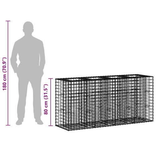 Габиона повдигнато легло Сребрист