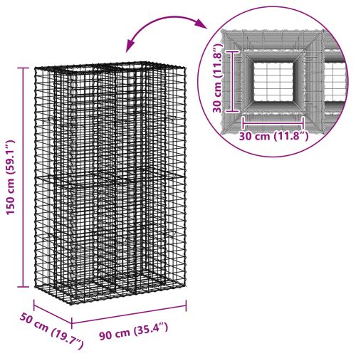 Габиона повдигнато легло Сребрист