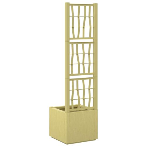 Градинска саксия с решетка Зелено 36 x 36 x 140 см ПП