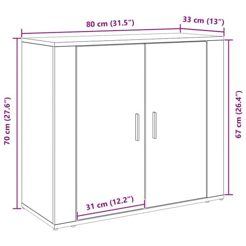 Служебен шкаф Черния дъб 80 x 33 x 70 см Инженерно дърво
