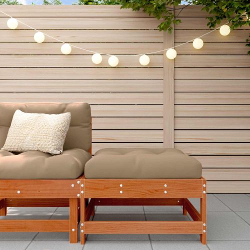 Градинска поставка за крака Масивна боровина Восъчен Кафяв