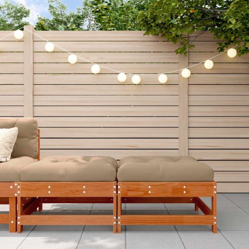 Градинска поставка за крака Масивна боровина Восъчен Кафяв