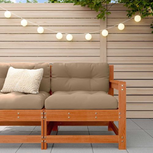 Градинен ъглов диван Масивна боровина Восъчен Кафяв