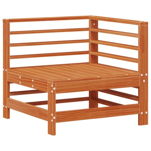 Секционен диван 3 Брой Восъчен Кафяв Масивна боровина