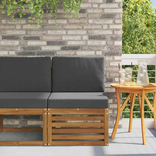 Среден диван за открито Солидно акациево дърво Естествен