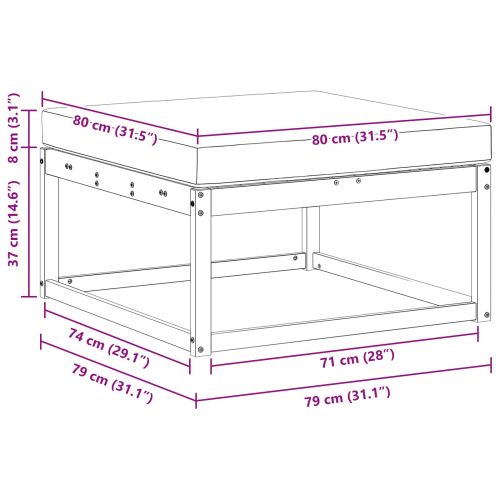 Външна табуретка Естествен