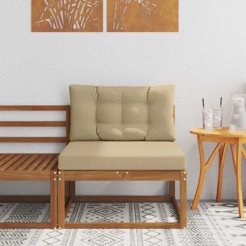 Среден диван за открито Солидно акациево дърво Естествен