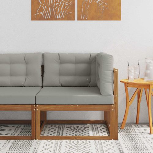 Ъглов диван за открито Солидно акациево дърво Естествен