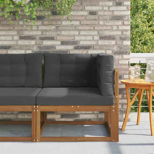 Ъглов диван за открито Солидно акациево дърво Естествен