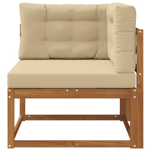 Ъглов диван за открито Солидно акациево дърво Естествен