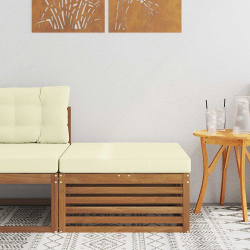 Външна табуретка Солидно акациево дърво Естествен