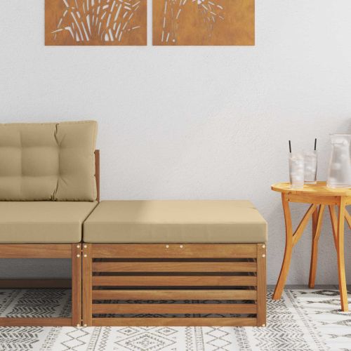 Външна табуретка Солидно акациево дърво Естествен