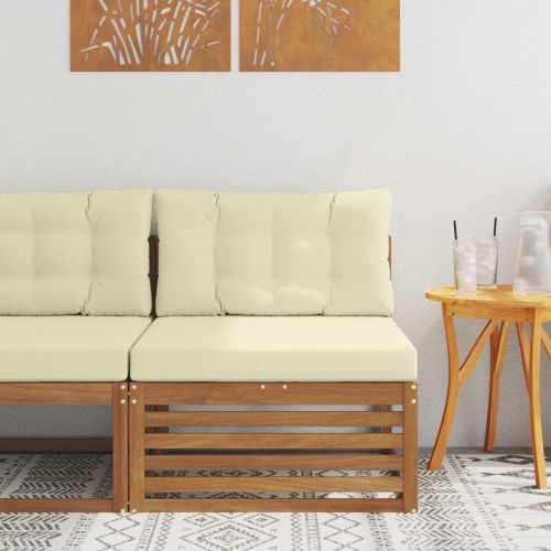 Външен среден диван Солидно акациево дърво Естествен