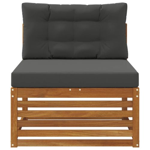 Външен среден диван Солидно акациево дърво Естествен