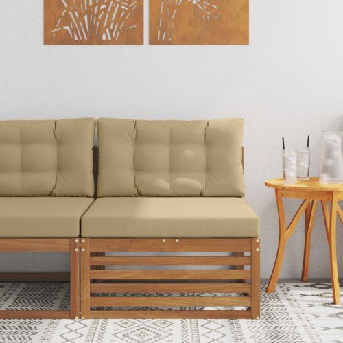 Външен среден диван Солидно акациево дърво Естествен