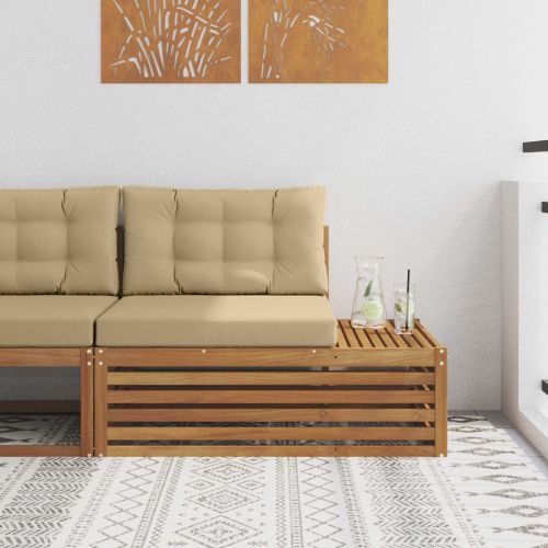 Външен край на диван 3 Брой Натурален и Бежов 115 x 83 x 73 см