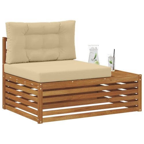 Външен край на диван 3 Брой Натурален и Бежов 115 x 83 x 73 см
