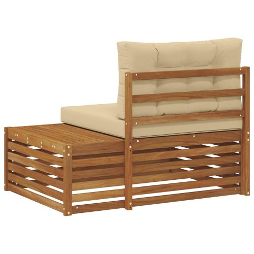 Външен край на диван 3 Брой Натурален и Бежов 115 x 83 x 73 см