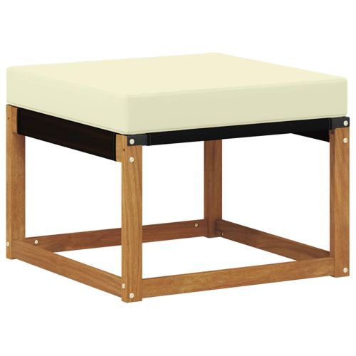 Външна табуретка Масивна акациева дървесина и текстилен плат