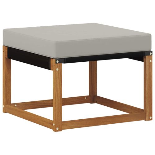 Външна табуретка Масивна акациева дървесина и текстилен плат