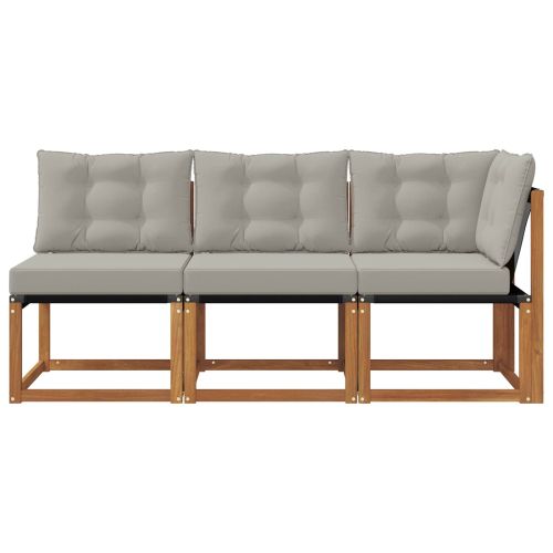 Външен среден и ъглов диван с възглавница 3 Брой Естествен