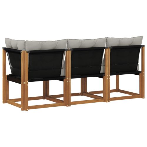 Външен среден и ъглов диван с възглавница 3 Брой Естествен