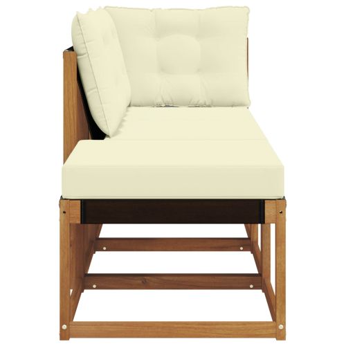 Външен модулен диван с възглавница 3 Брой Натурален и Крема