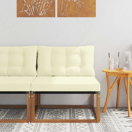 Среден диван за открито Солидно акациево дърво Естествен