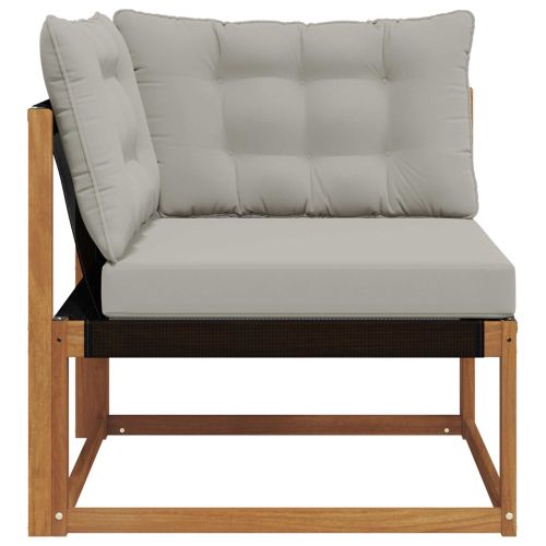 Външен ъглов диван Солидно акациево дърво Естествен