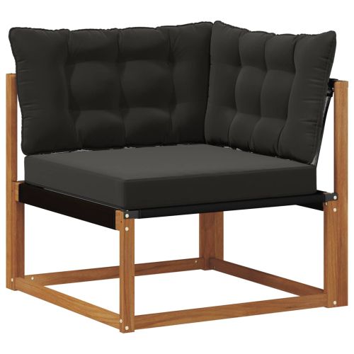 Външен ъглов диван Солидно акациево дърво Естествен