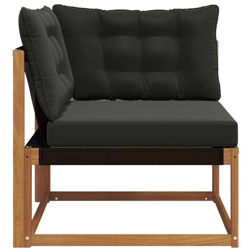 Външен ъглов диван Солидно акациево дърво Естествен