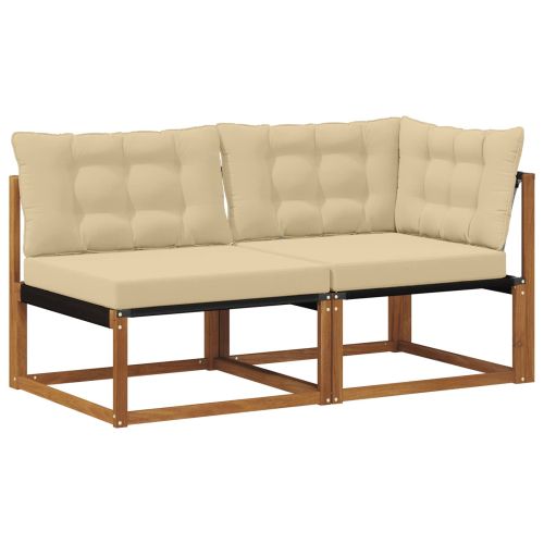 Външен среден и ъглов диван с възглавница 7 Брой Естествен