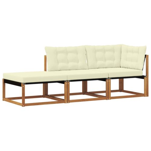 Модули за секционен диван за външно ползване 3 Брой Естествен