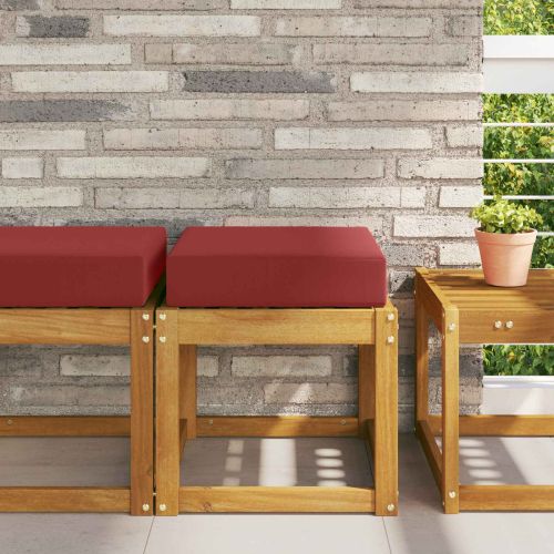 Възглавница за открито седалка виненочервен 40 x 40 x 8 см