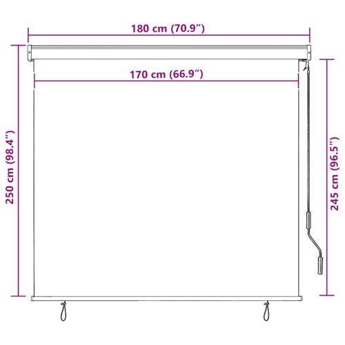 Външна ролетна щора, 170x250 см, кремава