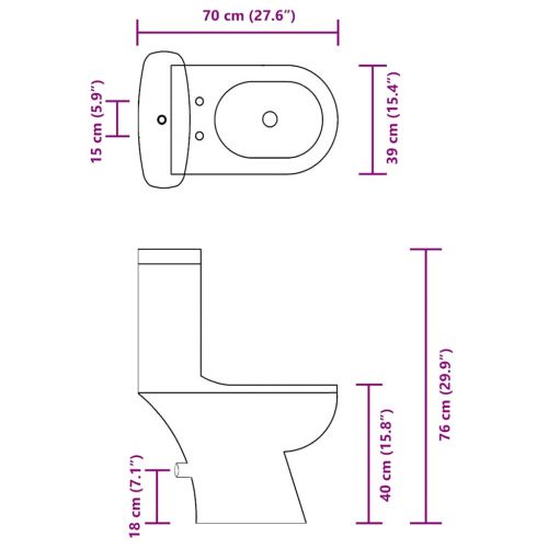 Тоалетна с казанче, бяла