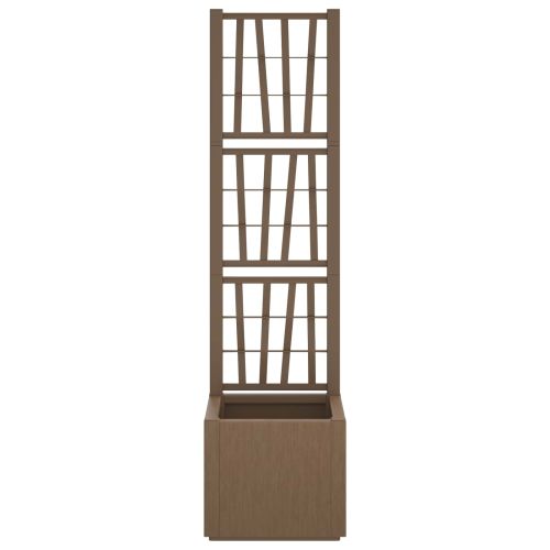 Градинска саксия с решетка Кафяво 36 x 36 x 140 см ПП