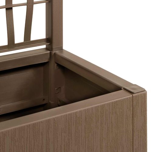 Градинска саксия с решетка Кафяво 36 x 36 x 140 см ПП