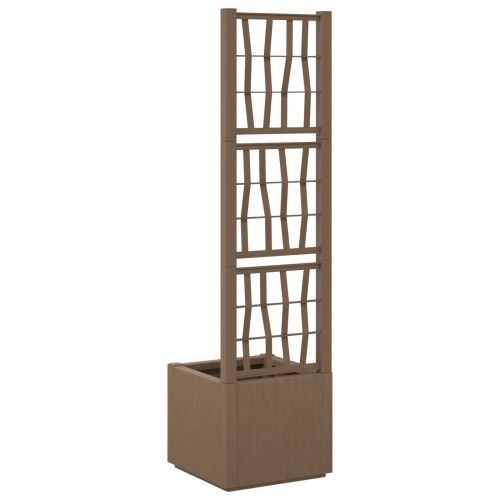 Градинска саксия с решетка Кафяво 36 x 36 x 140 см ПП