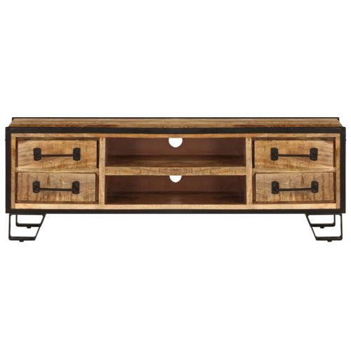 ТВ шкаф с чекмеджета, 120x30x40 см, манго масив