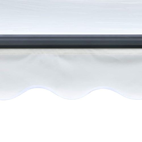 Ръчно прибираща се тента с LED, 300x250 см, кремава