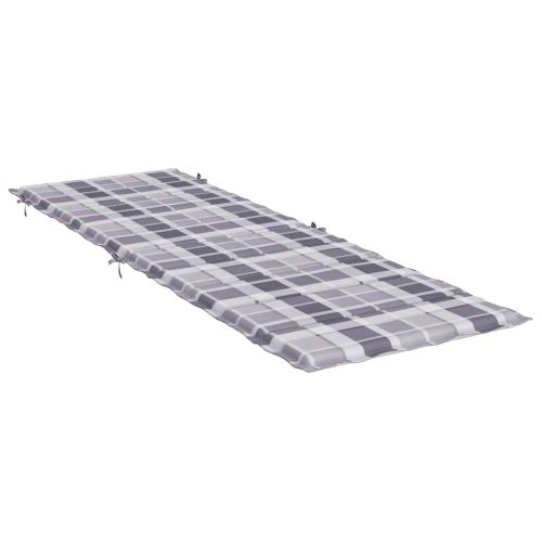 Шалте за шезлонг, сиво каре, 186x58x4 см, Оксфорд плат