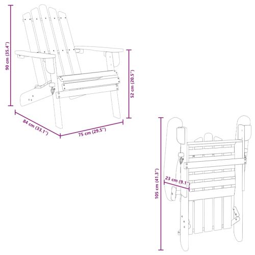 Градински столове "Адирондак", 2 бр, акациево дърво масив